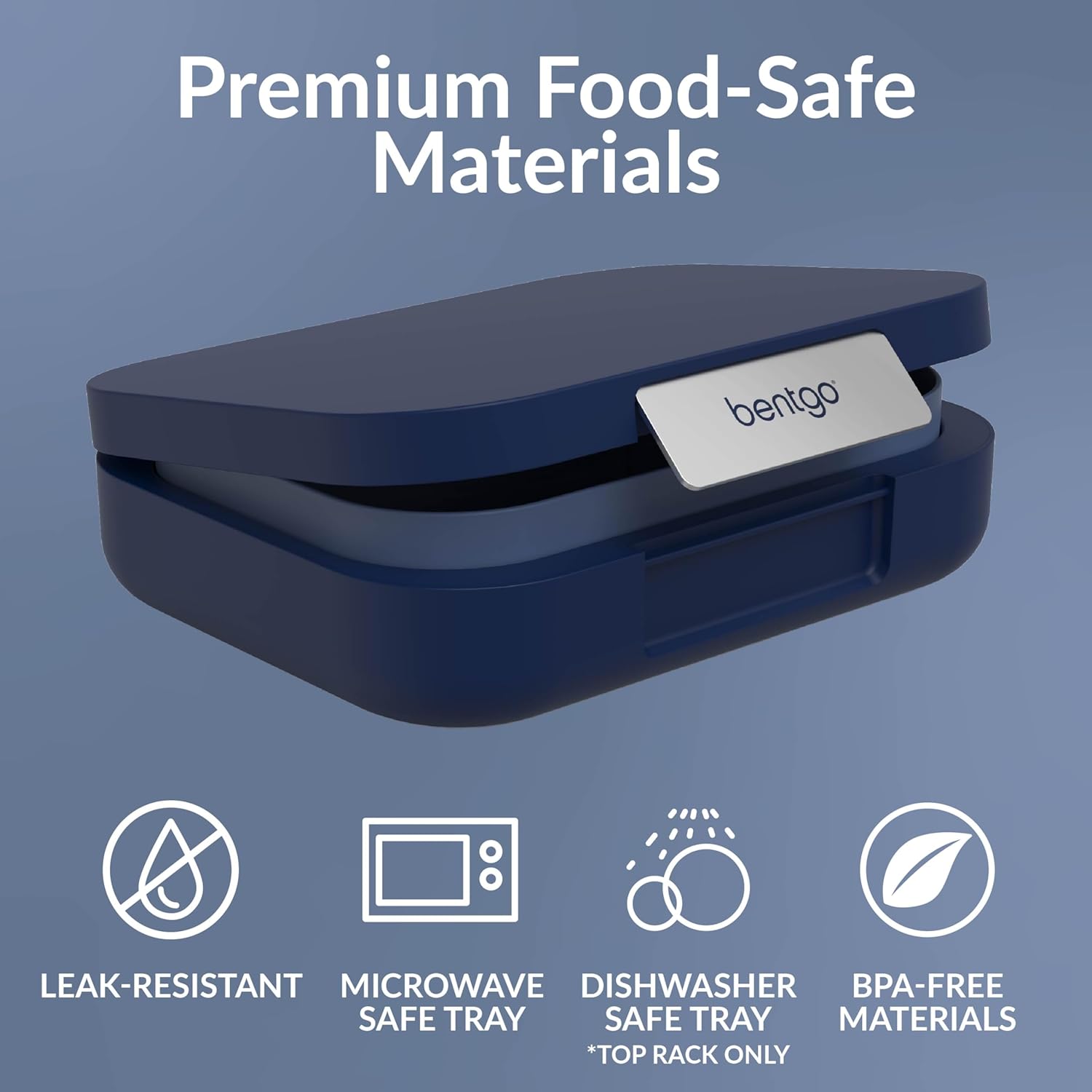 Bentgo® Modern - Leak-Resistant Bento Lunch Box For Adults, Teens, & Larger Appetites; Reusable BPA-Free Meal Prep Container with 3 or 4 Compartments, Dishwasher/Microwave Safe; 5 Cups (Navy) - Image 3