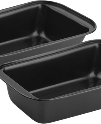 Novery 2PCS Nonstick Bread Pan - 8” x 4” Carbon Steel Loaf Baking Pans, Dishes，Rectangle Baking Supplies for Homemade Bread, Meatloaf, Cakes, Sourdough, Brownies, and Lasagnas
