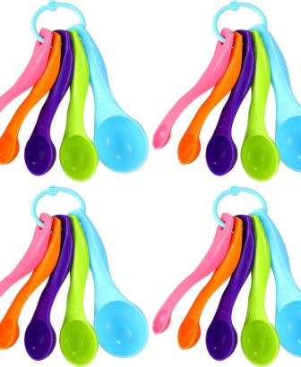 Frienda 20 Pieces Colorful Plastic Measuring Cup Spoons for Kitchen Cooking Baking Dry and Liquid Ingredients